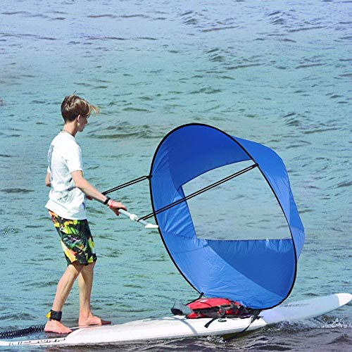SmallPocket Kit de Vela de Viento de 42 Pulgadas a Favor del Viento, Vela de Viento Plegable de Kayak con Bolsa de Almacenamiento, Accesorios de Tabla de Remo de Canoa para Kayak, instalación fácil