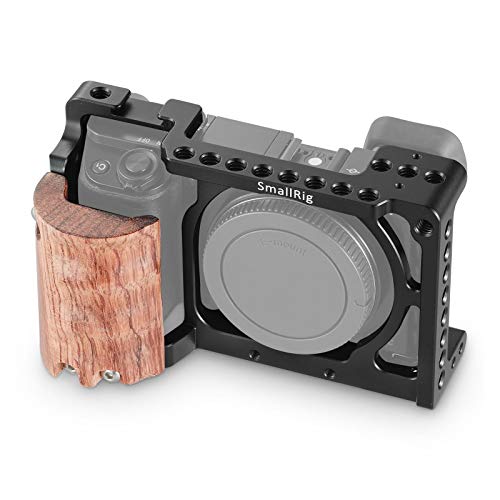 SMALLRIG a6300 Cage Jaula con Wooden Handgrip para Sony a6300 / a6000-2082