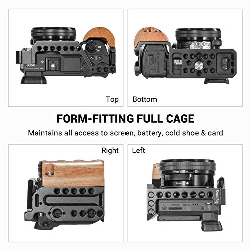 SMALLRIG Jaula a6500 con Mango Madera, Cage con EmpuƱadura Madera para Sony a6500 / a6300 - 2097 SMALLRIG Jaula a6500 con Mango Madera, Cage con EmpuƱadura Madera para Sony a6500 / a6300 - 2097