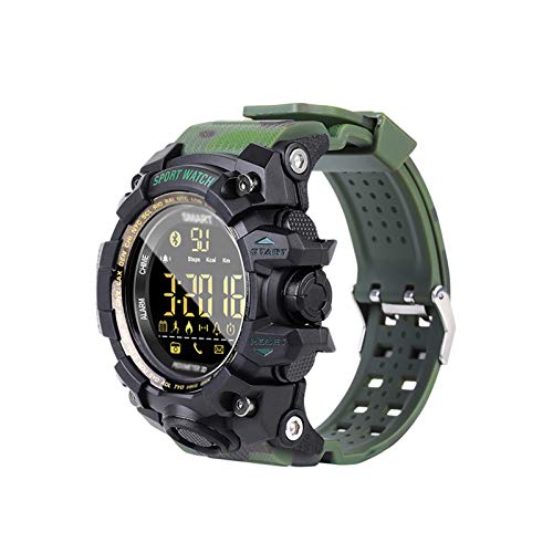 Smart Watch, Reloj de Pulsera para Hombre de Estilo de Camuflaje Deportivo al Aire Libre, sin Carga IP67 Relojes a Prueba de Agua, con información de Reloj de Alarma D