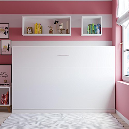 SMARTBett Basic Cama abatible Cama Plegable Cama de Pared (Blanco, 120 x 200 cm Horizontal) SMARTBett Basic Cama abatible Cama Plegable Cama de Pared (Blanco, 120 x 200 cm Horizontal)