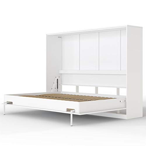 SMARTBett Basic Cama abatible Cama Plegable Cama de Pared (Blanco, 140 x 200 cm Horizontal)