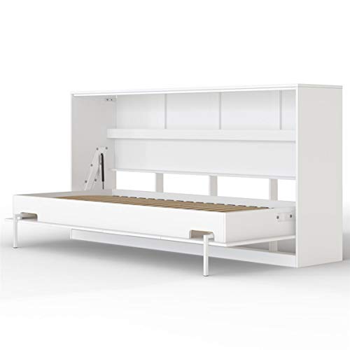 SMARTBett Basic Cama abatible Cama Plegable Cama de Pared (Blanco, 90 x 200 cm Horizontal)