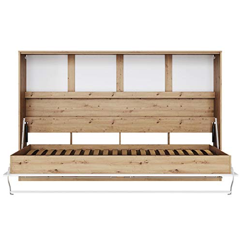SMARTBett Standard 120x200cm Horizontal Roble Salvaje/Blanco Alto Brillo Cómodo | Cama Abatible, Cama De Pared, Cama Plegable, Cama Oculta SMARTBett Standard 120x200cm Horizontal Roble Salvaje/Blanco Alto Brillo Cómodo | Cama Abatible, Cama De Pared, Cama Plegable, Cama Oculta