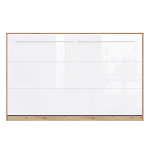 SMARTBett Standard 120x200cm Horizontal Roble Salvaje/Blanco Alto Brillo Cómodo | Cama Abatible, Cama De Pared, Cama Plegable, Cama Oculta SMARTBett Standard 120x200cm Horizontal Roble Salvaje/Blanco Alto Brillo Cómodo | Cama Abatible, Cama De Pared, Cama Plegable, Cama Oculta