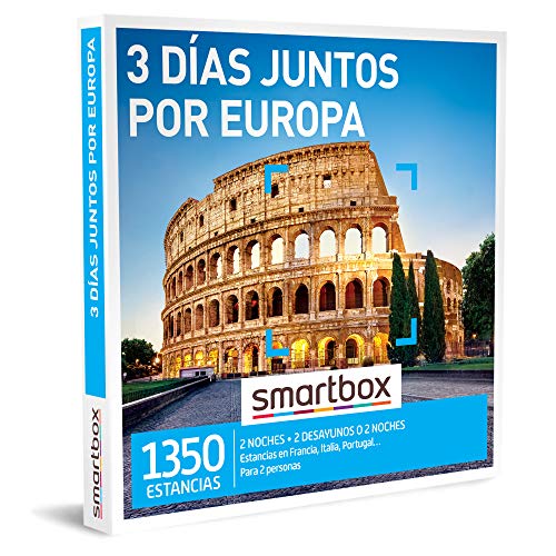 Smartbox - Caja Regalo Amor para Parejas - 3 días Juntos por Europa - Ideas Regalos Originales - 2 Noches con Desayuno o 2 Noches para 2 Personas Smartbox - Caja Regalo Amor para Parejas - 3 días Juntos por Europa - Ideas Regalos Originales - 2 Noches con Desayuno o 2 Noches para 2 Personas