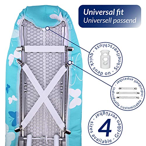 smart&gentle Funda Tabla de Planchar 5 Capas, Ajustable, refleja el Calor y Vapor, para Tablas de Planchar de hasta 115x35 cm (Turquesa, M) smart&gentle Funda Tabla de Planchar 5 Capas, Ajustable, refleja el Calor y Vapor, para Tablas de Planchar de hasta 115x35 cm (Turquesa, M)