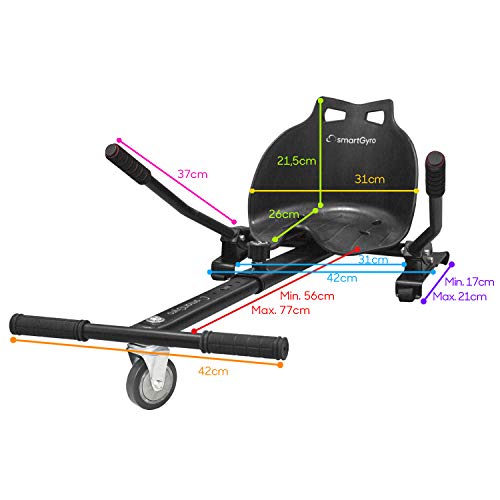 SMARTGYRO Go Kart Pro Black - Asiento Kart para patín eléctrico, Convierte tu Hoverboard en un Kart, Universal, Color Negro SMARTGYRO Go Kart Pro Black - Asiento Kart para patín eléctrico, Convierte tu Hoverboard en un Kart, Universal, Color Negro