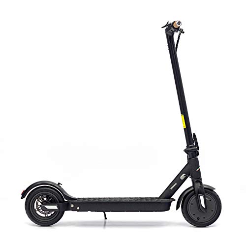 SMARTGYRO Xtreme Baggio 10 Black - Patinete Eléctrico, App, Ruedas 10", 3 Velocidades, Vel. 25 Km/h, Autonomía 25 Km, Leds, Amortiguación Trasera, Batería de Litio, Freno de Disco, Scooter