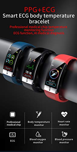 SmartWatch con Bluetooth IP68 de 1,08 pulgadas, monitor de temperatura corporal, pulsera de salud, frecuencia cardíaca, presión arterial, Smart Band Fitness Tracker pulsera