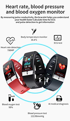 SmartWatch con Bluetooth IP68 de 1,08 pulgadas, monitor de temperatura corporal, pulsera de salud, frecuencia cardíaca, presión arterial, Smart Band Fitness Tracker pulsera