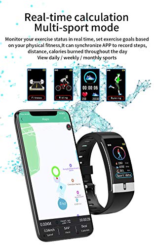 SmartWatch con Bluetooth IP68 de 1,08 pulgadas, monitor de temperatura corporal, pulsera de salud, frecuencia cardíaca, presión arterial, Smart Band Fitness Tracker pulsera