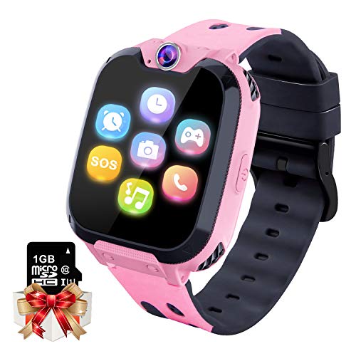 Smartwatch para Niños Game Watch - Juego de Música Reloj Inteligente (Incluye Tarjeta Micro SD de 1GB) con Juegos de Llamada Grabadora de Cámara Reloj Despertador para Niños Niñas(Rosa)