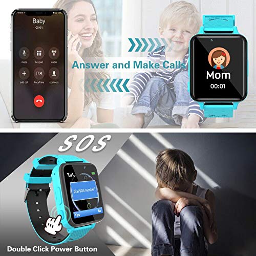 Smartwatch para Niños, Reloj Teléfono para Niña y Niño Pantalla Táctil con Música, 14 Juegos, Cámara, Linterna, Alarma, Reloj Inteligente para Niños Regalo (Azul)