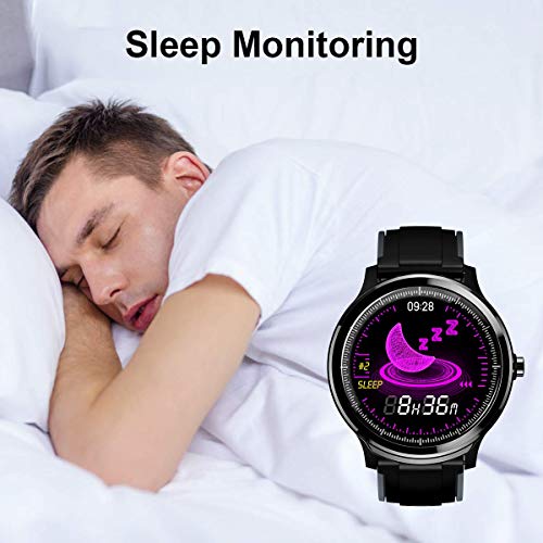 Smartwatch Reloj Inteligente con un Correa Verde Oscuro Reemplazable Impermeable IP68 Pulsera Actividad Monitor de Sueño Calorías Podómetro Pulsómetro Notificación de Llamada y Mensaje Hombre Mujer