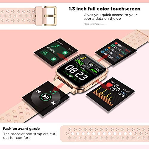 Smartwatch, Reloj Inteligente Mujer Impermeable IP68 con Pulsómetro, Cronómetros,Calorías,Monitor de Sueño,Podómetro Pulsera Actividad Inteligentes Smart Watch Hombre Reloj Deportivo para Android iOS