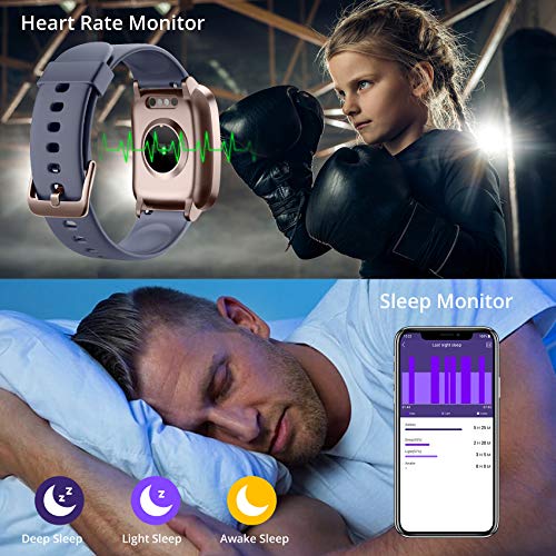 Smartwatch Reloj Inteligente Pulsómetro Mujer Hombre Niños, Pulsera de Actividad Inteligente GPS Monitor de Sueño Impermeable IP68 Caloría Podómetro, Fitness Reloj Deportivo Cronómetro Android iOS