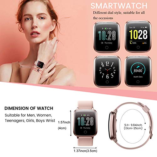Smartwatch Reloj Inteligente Pulsómetro Mujer Hombre Niños, Pulsera de Actividad Inteligente GPS Monitor de Sueño Impermeable IP68 Caloría Podómetro, Fitness Reloj Deportivo Cronómetro Android iOS