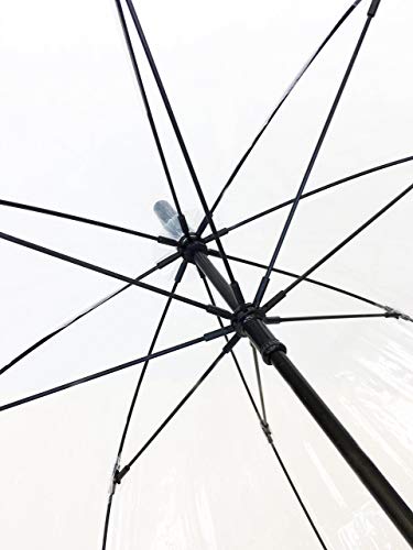 SMATI Paraguas Transparente con 8 Varillas en Forma de Campana y su apuerta automatica