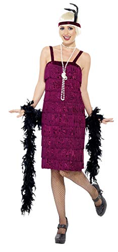 Smiffys-26110s Disfraz de Chica Joven Jazz años 20, con Vestido y Adorno para el Pelo, Color borgoña, S-EU Tamaño 36-38 (Smiffy'S 26110S) Smiffys-26110s Disfraz de Chica Joven Jazz años 20, con Vestido y Adorno para el Pelo, Color borgoña, S-EU Tamaño 36-38 (Smiffy'S 26110S)
