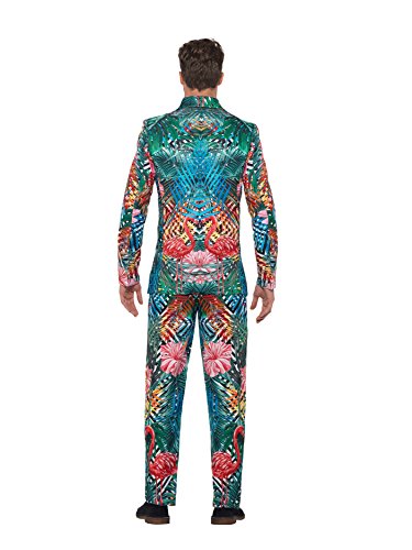 Smiffys Hawaiian Flamingo Suit Traje de Flamenco Tropical Hawaiano, Multicolor, L - Size 42"-44" Unisex Adulto