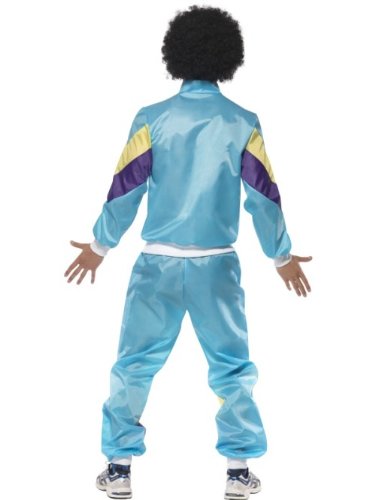 Smiffy's Smiffys 80s Height of Fashion Shell Suit Costume Disfraz de chándal al colmo de la Moda de los 80 con Chaqueta y Pantalones, Multicolor, L 39298L