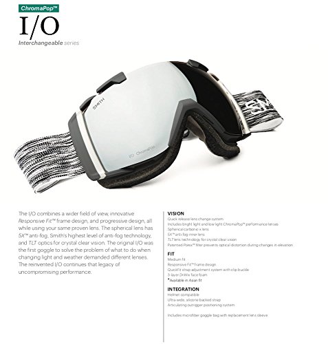 Smith Optics I/O Gafas de Esquí, Unisex adulto, Blanco (Vapor / Sun Platinum Mirror ), M