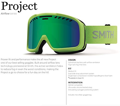Smith Optics M00682_M Gafas de Esquí, Unisex adulto, Gris (Charcoal), M
