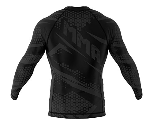 SMMASH Aztec Rashguard Hombre Manga Larga, Camisetas Hombre para MMA, Artes Marciales, Krav Maga, BJJ, K1, Karate, Material Transpirable y Antibacteriano, (M)