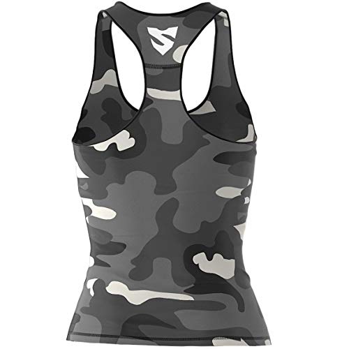 SMMASH Camo Sport Top Tank para Mujer, Camiseta de Tirantes Deportivas, Camiseta sin Manga para Fitness, Yoga, Formación, Material Transpirable y Antibacteriano, (S)