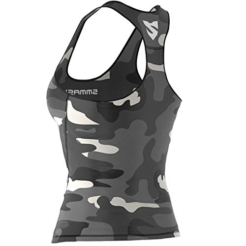 SMMASH Camo Sport Top Tank para Mujer, Camiseta de Tirantes Deportivas, Camiseta sin Manga para Fitness, Yoga, Formación, Material Transpirable y Antibacteriano, (S)