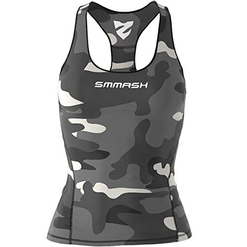 SMMASH Camo Sport Top Tank para Mujer, Camiseta de Tirantes Deportivas, Camiseta sin Manga para Fitness, Yoga, Formación, Material Transpirable y Antibacteriano, (S) SMMASH Camo Sport Top Tank para Mujer, Camiseta de Tirantes Deportivas, Camiseta sin Manga para Fitness, Yoga, Formación, Material Transpirable y Antibacteriano, (S)