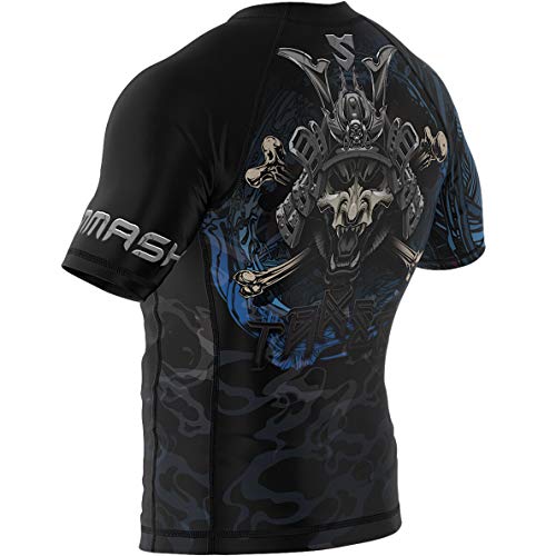 SMMASH Choke'N'Roll Rashguard Hombre Manga Corta, Camisetas Hombre para MMA, Artes Marciales, Krav Maga, BJJ, K1, Karate, Material Transpirable y Antibacteriano