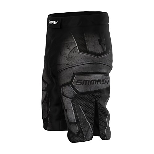 SMMASH Dark Knight Deporte Profesionalmente Pantalones Cortos MMA para Hombre, Shorts MMA, BJJ, Grappling, Krav Maga, Material Transpirable y Antibacteriano, (L)