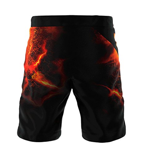 SMMASH Diablo Deporte Profesionalmente Pantalones Cortos MMA para Hombre, Shorts MMA, BJJ, Grappling, Krav Maga, Material Transpirable y Antibacteriano, (S)