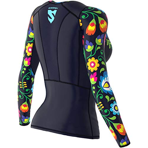 SMMASH Folk Womens Long Sleeve Compression Tops, Breathable and Light, Functional Thermal Shirt for Crossfit, Fitness, Yoga, Gym, Running, Sport Long Sleeved, Antibacterial Material… (S) SMMASH Folk Womens Long Sleeve Compression Tops, Breathable and Light, Functional Thermal Shirt for Crossfit, Fitness, Yoga, Gym, Running, Sport Long Sleeved, Antibacterial Material… (S)