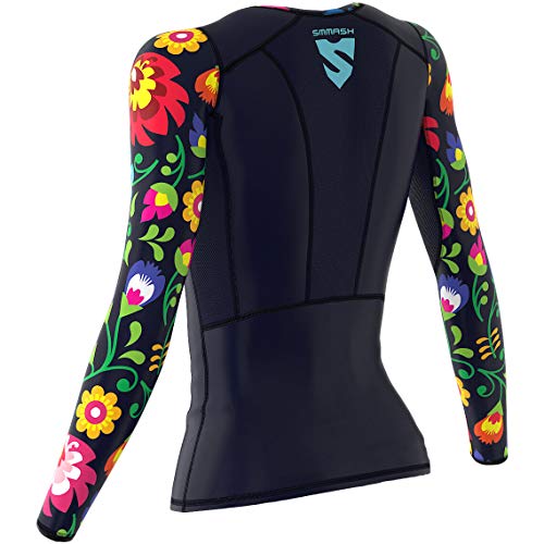 SMMASH Folk Womens Long Sleeve Compression Tops, Breathable and Light, Functional Thermal Shirt for Crossfit, Fitness, Yoga, Gym, Running, Sport Long Sleeved, Antibacterial Material… (S) SMMASH Folk Womens Long Sleeve Compression Tops, Breathable and Light, Functional Thermal Shirt for Crossfit, Fitness, Yoga, Gym, Running, Sport Long Sleeved, Antibacterial Material… (S)