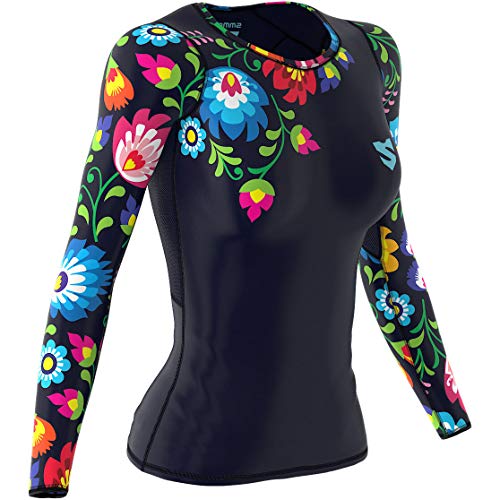 SMMASH Folk Womens Long Sleeve Compression Tops, Breathable and Light, Functional Thermal Shirt for Crossfit, Fitness, Yoga, Gym, Running, Sport Long Sleeved, Antibacterial Material… (S) SMMASH Folk Womens Long Sleeve Compression Tops, Breathable and Light, Functional Thermal Shirt for Crossfit, Fitness, Yoga, Gym, Running, Sport Long Sleeved, Antibacterial Material… (S)