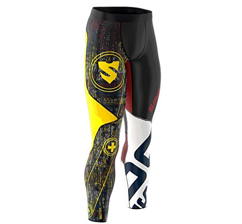 SMMASH Graffiti Deportivo Largo Leggins Hombre, Pantalones Largo Deporte Dombre por un Gimnasio de Yoga Corrientes, Material Transpirable y Antibacteriano, (M)