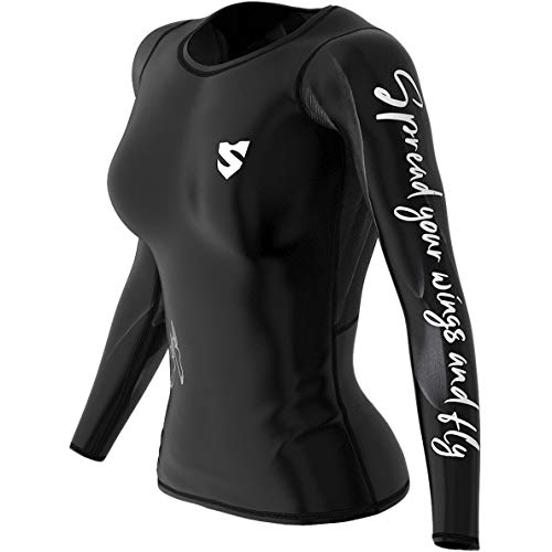 SMMASH Herme Womens Long Sleeve Compression Tops, Breathable and Light, Functional Thermal Shirt for Crossfit, Fitness, Yoga, Gym, Running, Sport Long Sleeved, Antibacterial Material… (S)