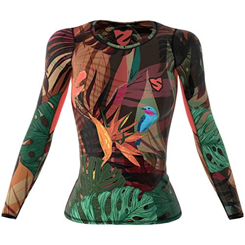 SMMASH Jungle Fever Womens Long Sleeve Compression Tops, Breathable and Light, Functional Thermal Shirt for Crossfit, Fitness, Yoga, Gym, Running, Sport Long Sleeved, Antibacterial Material… (S) SMMASH Jungle Fever Womens Long Sleeve Compression Tops, Breathable and Light, Functional Thermal Shirt for Crossfit, Fitness, Yoga, Gym, Running, Sport Long Sleeved, Antibacterial Material… (S)