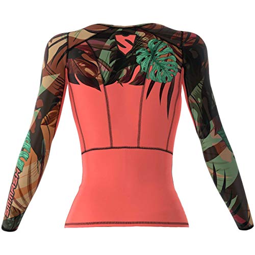 SMMASH Jungle Fever Womens Long Sleeve Compression Tops, Breathable and Light, Functional Thermal Shirt for Crossfit, Fitness, Yoga, Gym, Running, Sport Long Sleeved, Antibacterial Material… (S)