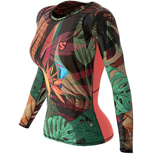 SMMASH Jungle Fever Womens Long Sleeve Compression Tops, Breathable and Light, Functional Thermal Shirt for Crossfit, Fitness, Yoga, Gym, Running, Sport Long Sleeved, Antibacterial Material… (S) SMMASH Jungle Fever Womens Long Sleeve Compression Tops, Breathable and Light, Functional Thermal Shirt for Crossfit, Fitness, Yoga, Gym, Running, Sport Long Sleeved, Antibacterial Material… (S)