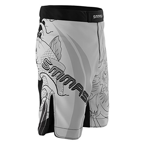 SMMASH Koi Deporte Profesionalmente Pantalones Cortos MMA para Hombre, Shorts MMA, BJJ, Grappling, Krav Maga, Material Transpirable y Antibacteriano, (M)