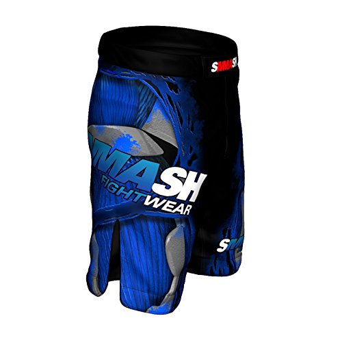 SMMASH Machine Deporte Profesionalmente Pantalones Cortos MMA para Hombre, Shorts MMA, BJJ, Grappling, Krav Maga, Material Transpirable y Antibacteriano, (L)