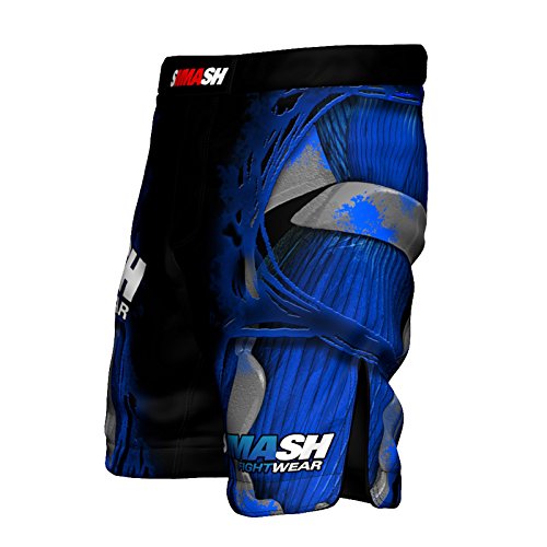 SMMASH Machine Deporte Profesionalmente Pantalones Cortos MMA para Hombre, Shorts MMA, BJJ, Grappling, Krav Maga, Material Transpirable y Antibacteriano, (L)