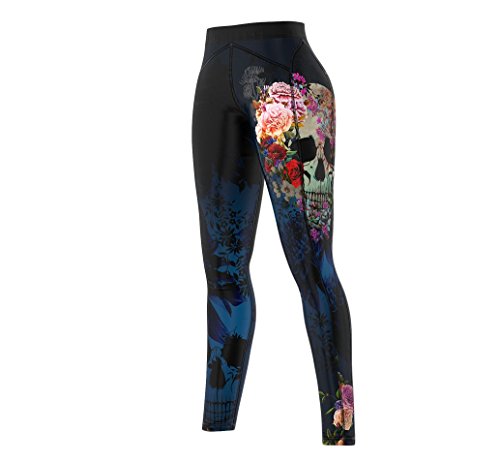 SMMASH Muerte Deportivos Leggins Largos Mujer, Mallas Deporte Mujer, Yoga, Fitness, Crossfit, Correr, Material Transpirable y Antibacteriano, (S)