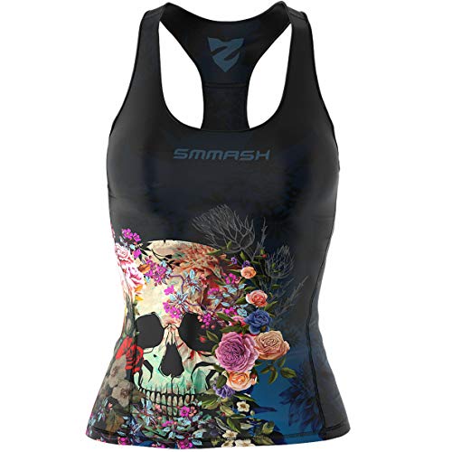 SMMASH Muerte Sport Top Tank para Mujer, Camiseta de Tirantes Deportivas, Camiseta sin Manga para Fitness, Yoga, Formación, Material Transpirable y Antibacteriano, (S) SMMASH Muerte Sport Top Tank para Mujer, Camiseta de Tirantes Deportivas, Camiseta sin Manga para Fitness, Yoga, Formación, Material Transpirable y Antibacteriano, (S)