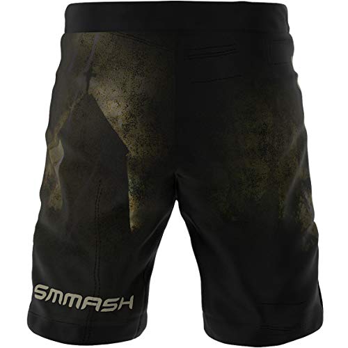 SMMASH Night Shift Deporte Profesionalmente Pantalones Cortos MMA para Hombre, Shorts MMA, BJJ, Grappling, Krav Maga, Material Transpirable y Antibacteriano, (L)