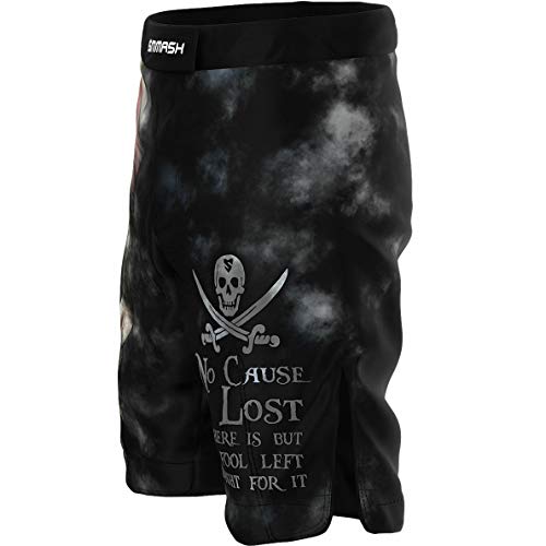 SMMASH Pirates of MMA Deporte Profesionalmente Pantalones Cortos MMA para Hombre, Shorts MMA, BJJ, Grappling, Krav Maga, Material Transpirable y Antibacteriano, (M)